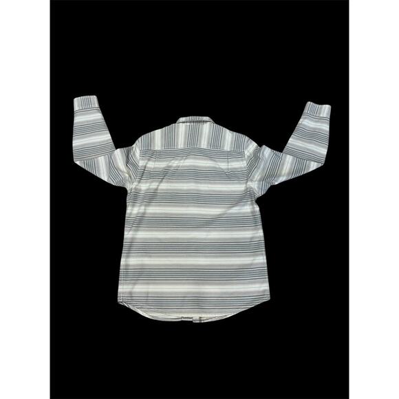 Tommy Bahama Relax Island Modern Fit Striped Men’s Shirt Sz Medium Cream/Brown - Picture 2 of 15